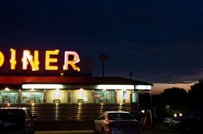 American dinner at night