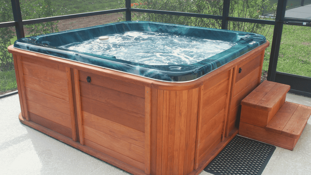 hot tub in back yard