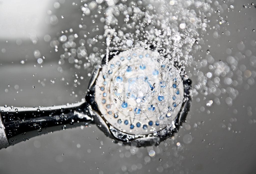 Shower head with lots of running water